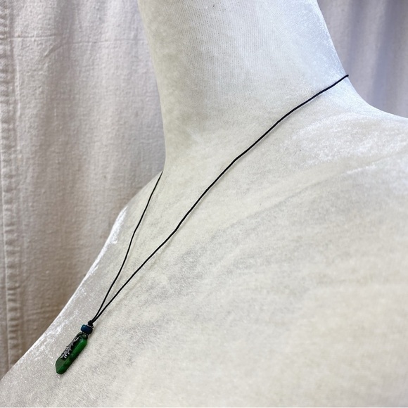 Danforth pewter Oak leaf and stone necklace vintage 1997 - Picture 2 of 7